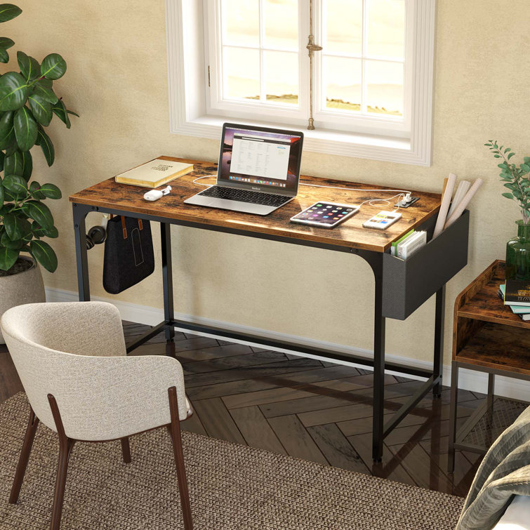 17 Stories Desk with Built in Outlets Desk & Reviews Wayfair
